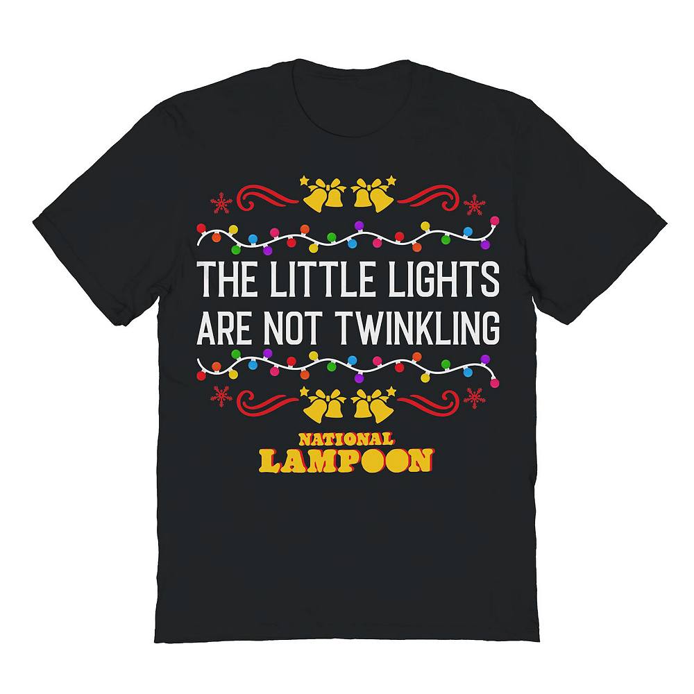 

Мужская футболка с рисунком Little Lights National Lampoon's Christmas Vacation Licensed Character, черный