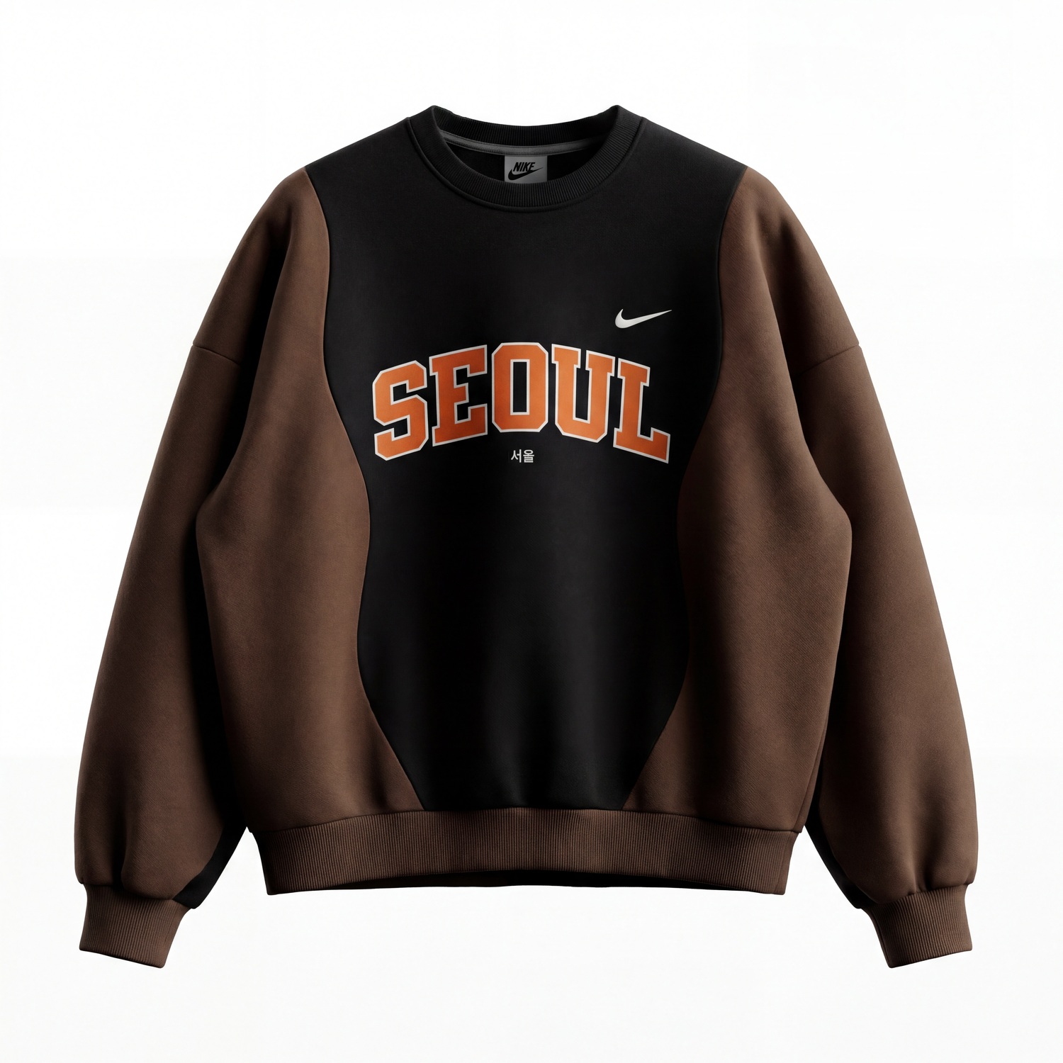 

Nike Свитшот Club Unisex темно-коричневый с круглым вырезом Moderate Regular