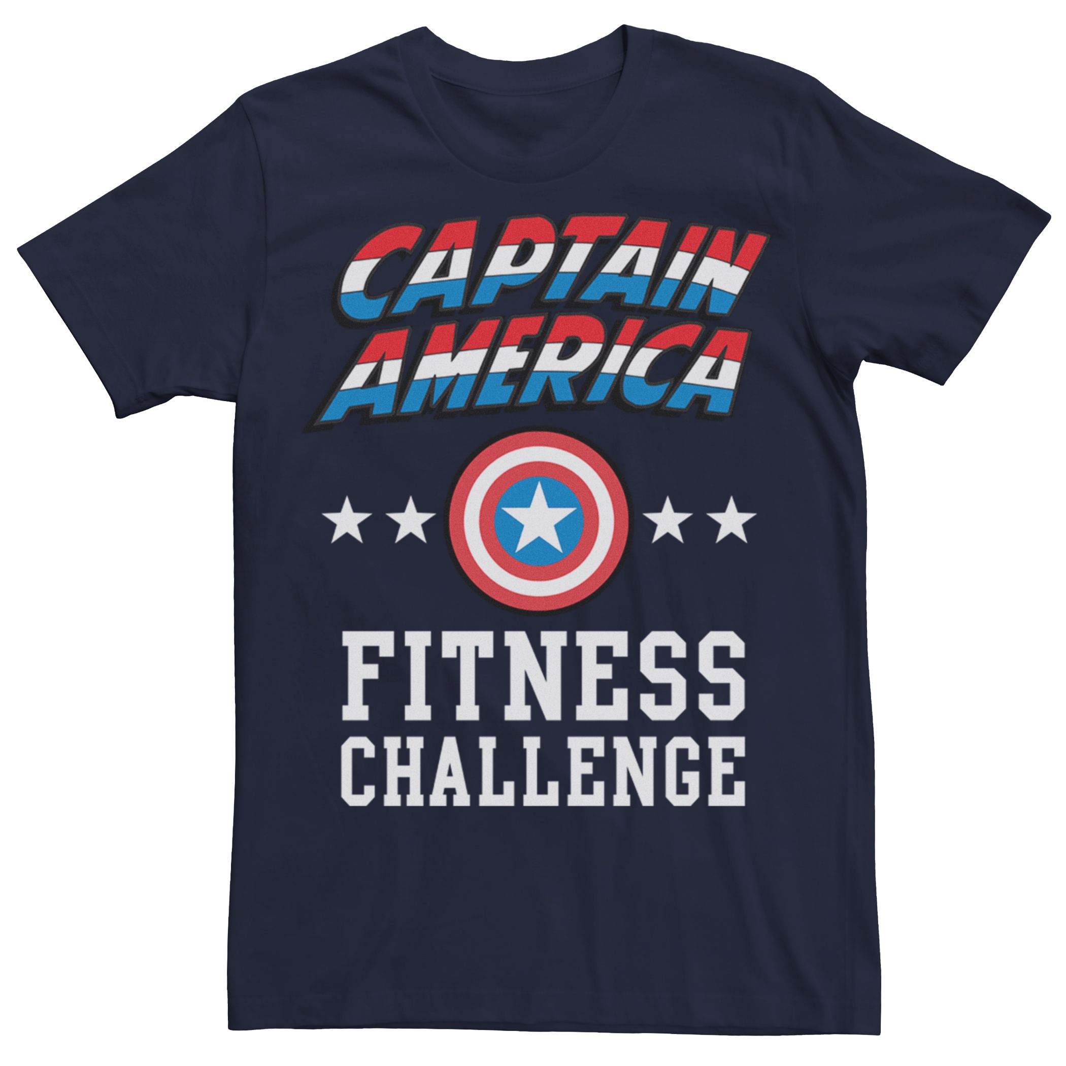 

Мужская футболка с рисунком Marvel Captain America Fitness Challenge Licensed Character