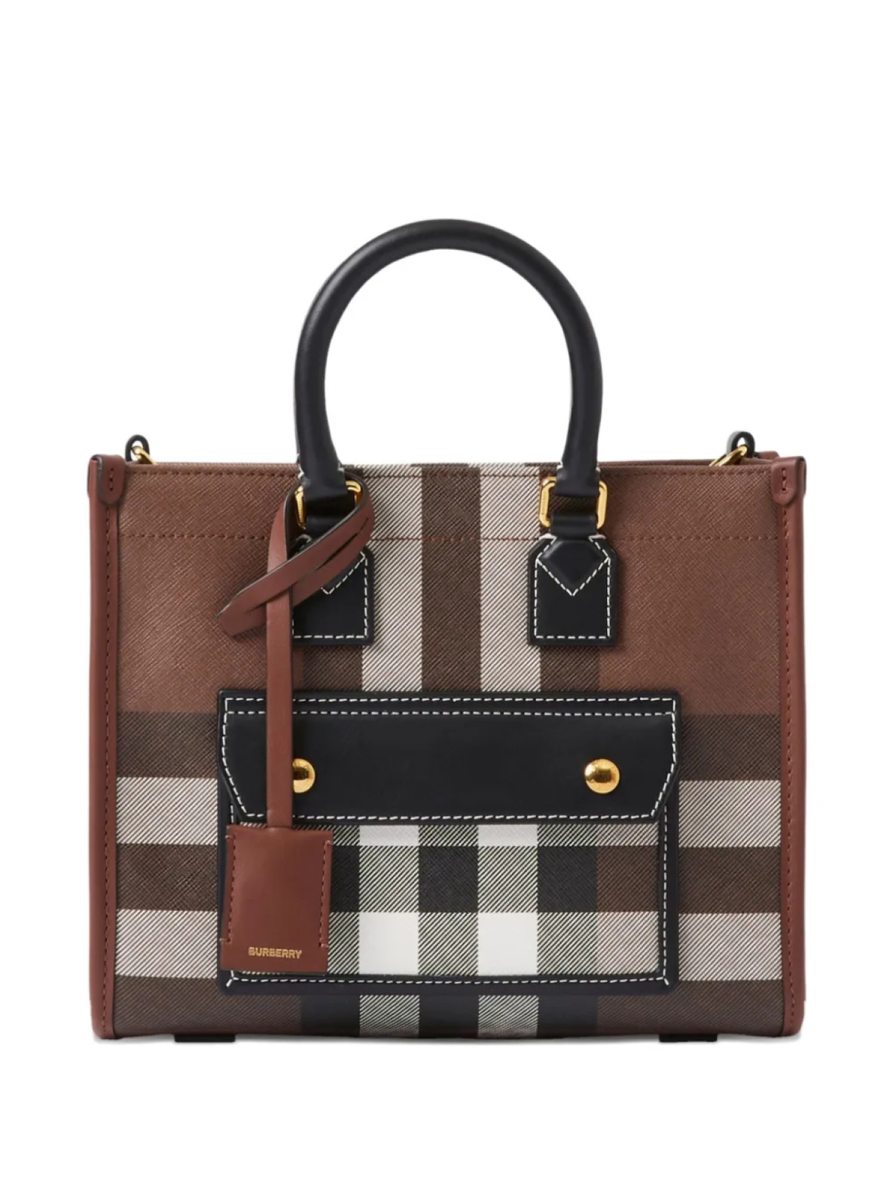 

Burberry маленькая сумка-тоут Freya, коричневый