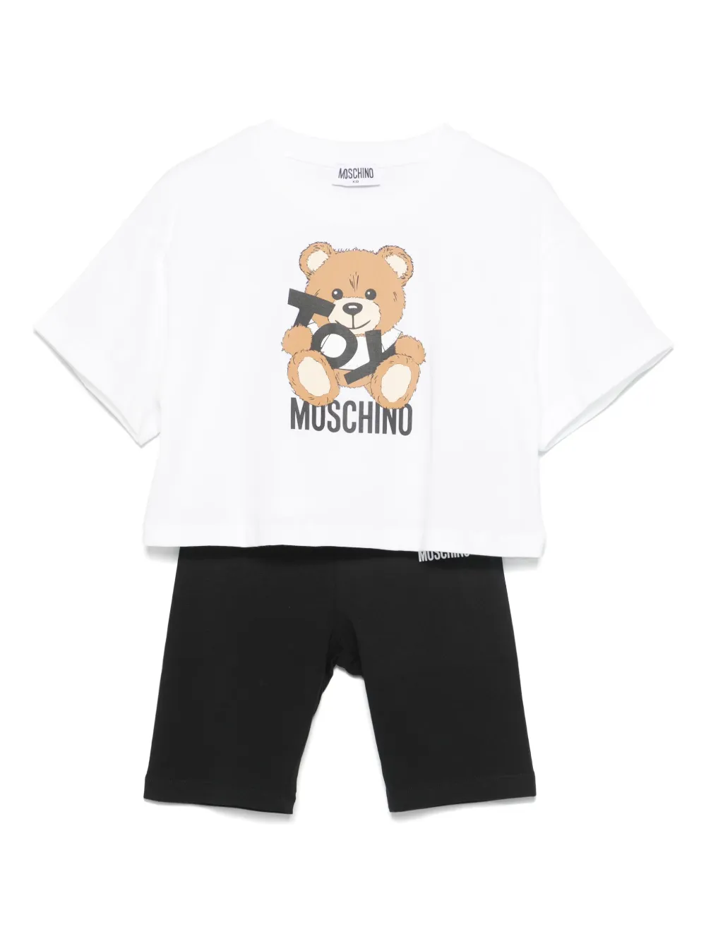 

Комплект из топа и шортов с принтом Teddy Bear Moschino Kids, белый