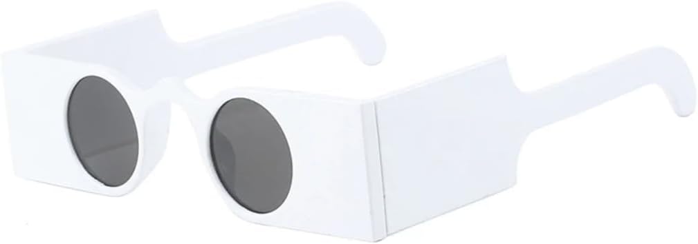 

Ретро уникальные квадратные женские солнцезащитные очки, модные, с маленькими круглыми линзами, защита от УФ-излучения UV400, для женщин с широкими дужками, леопардовый принт UATXTAU, White Gray