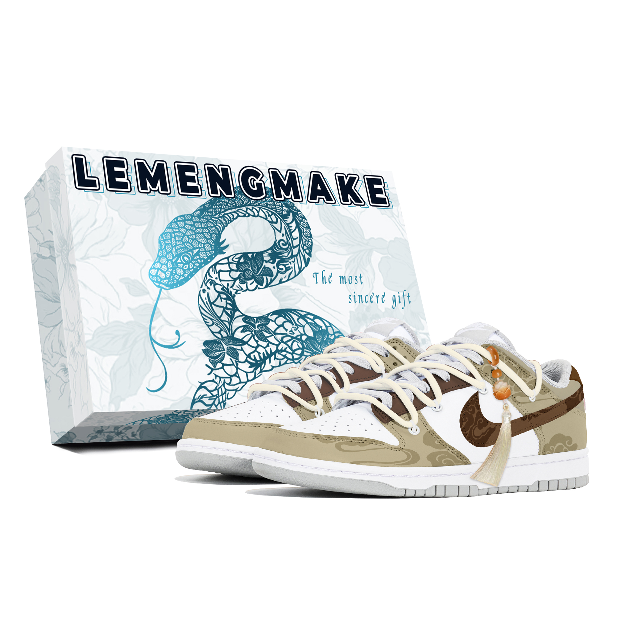 

Nike Кроссовки для скейтбординга Dunk Joy Lemon, износостойкие, белые, мужские