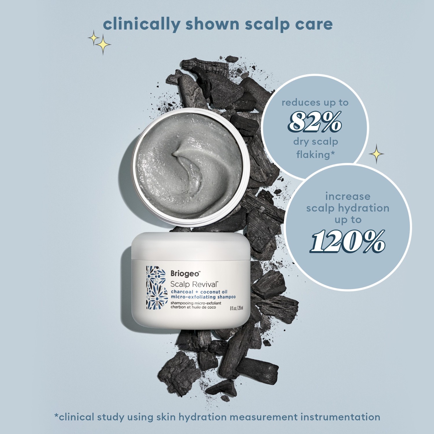 Шампунь scalp revival charcoal + coconut oil micro-exfoliating shampoo Briogeo, объем 236 мл — фото 3