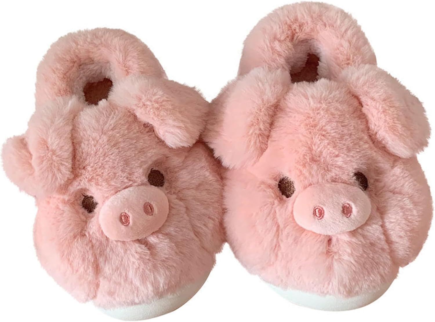 

Тапочки в виде свинок для женщин и мужчин, пушистые, милые, уютные, мультяшные, из хлопка, домашние тапочки с изображением свинки, забавные, пушистые, для спальни, для дома и улицы Angelgift, розовый