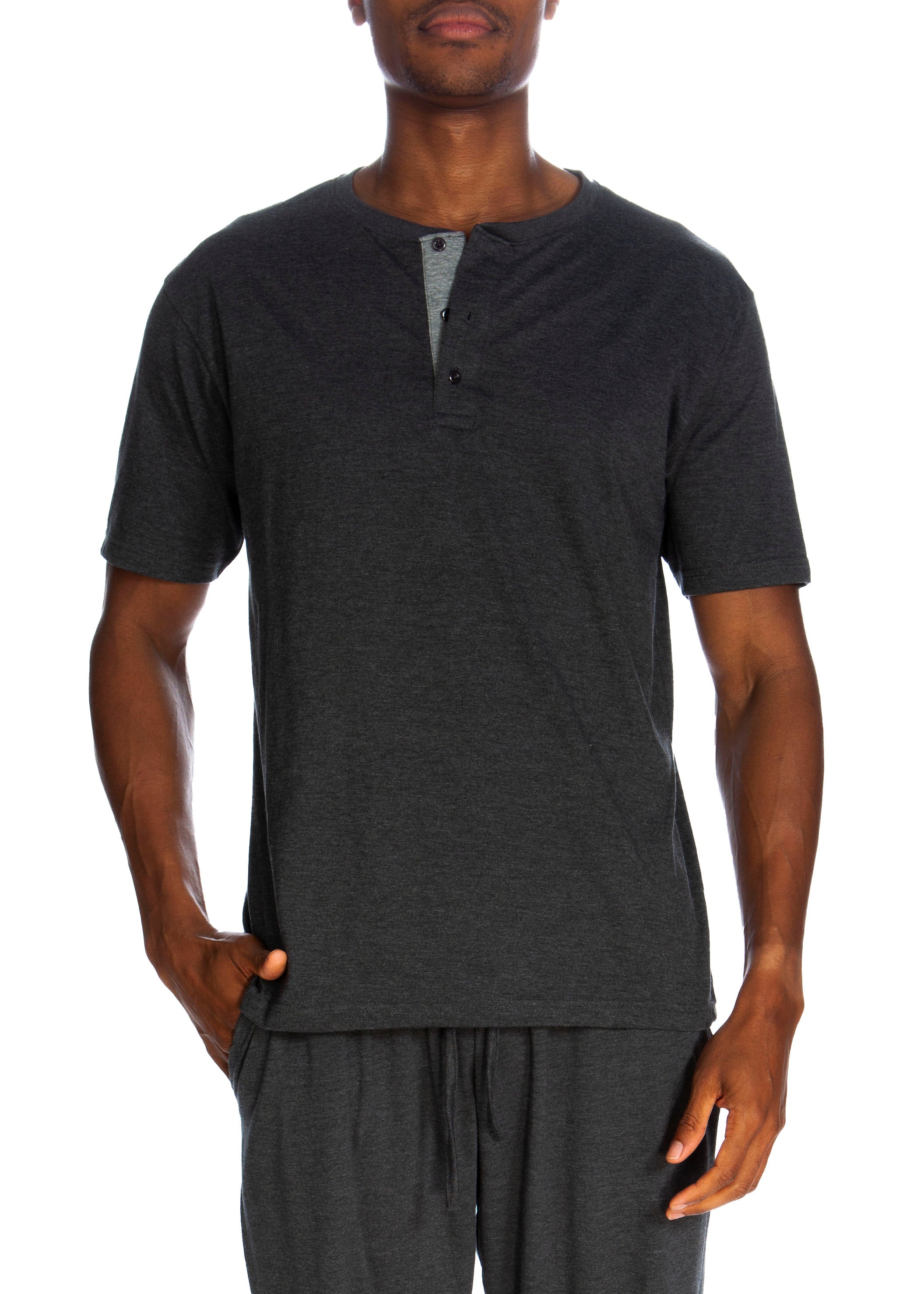 

Хенли с коротким рукавом и тремя пуговицами Unsimply Stitched, цвет heather grey