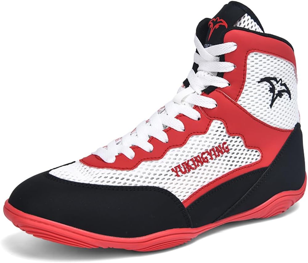 

Кроссовки для борьбы UKUBOXBAG, удобные спортивные кроссовки для бокса для мужчин, для занятий в зале, фитнеса, дышащие, красный