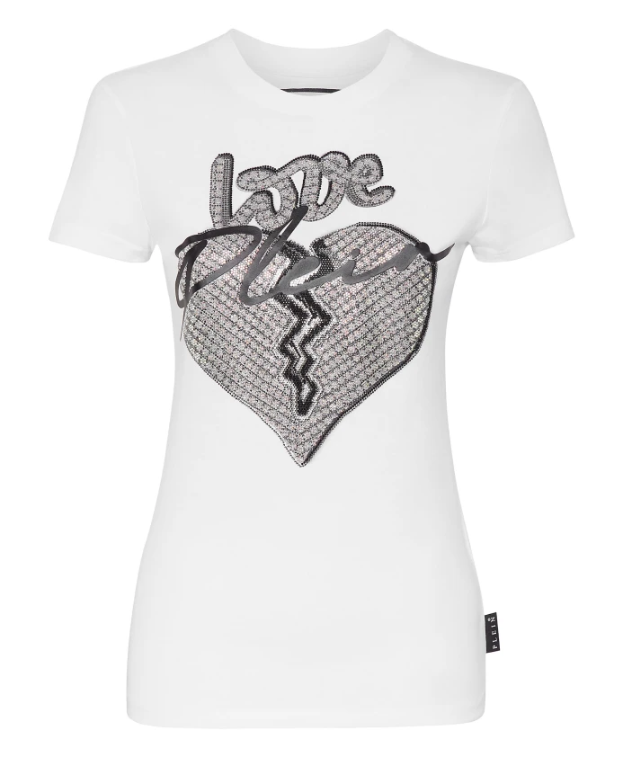 

Футболка с круглым вырезом, прямого кроя. Philipp Plein, белый