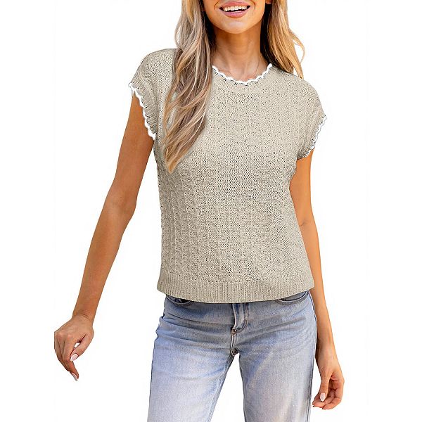 

Женский жилет с коротким рукавом, модный трикотажный топ Elitespirit, Khaki