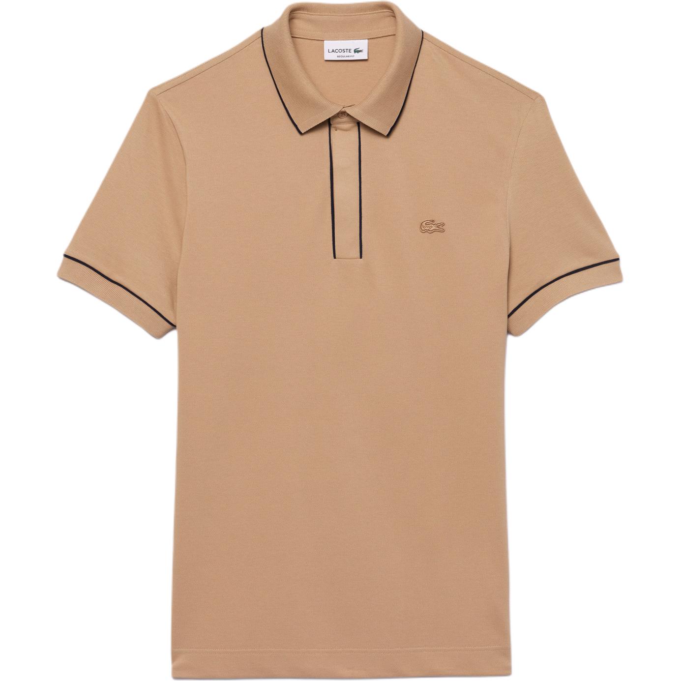 

Поло с логотипом на заплатке LACOSTE, хаки