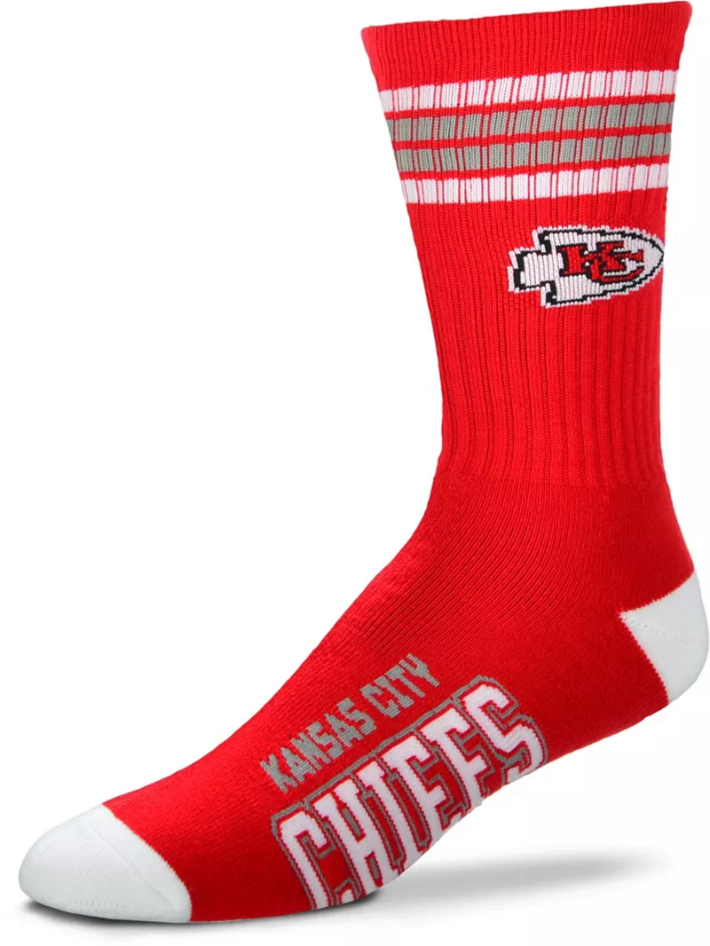 

Носки Deuce с четырьмя полосками для босых ног Kansas City Chiefs For Bare Feet