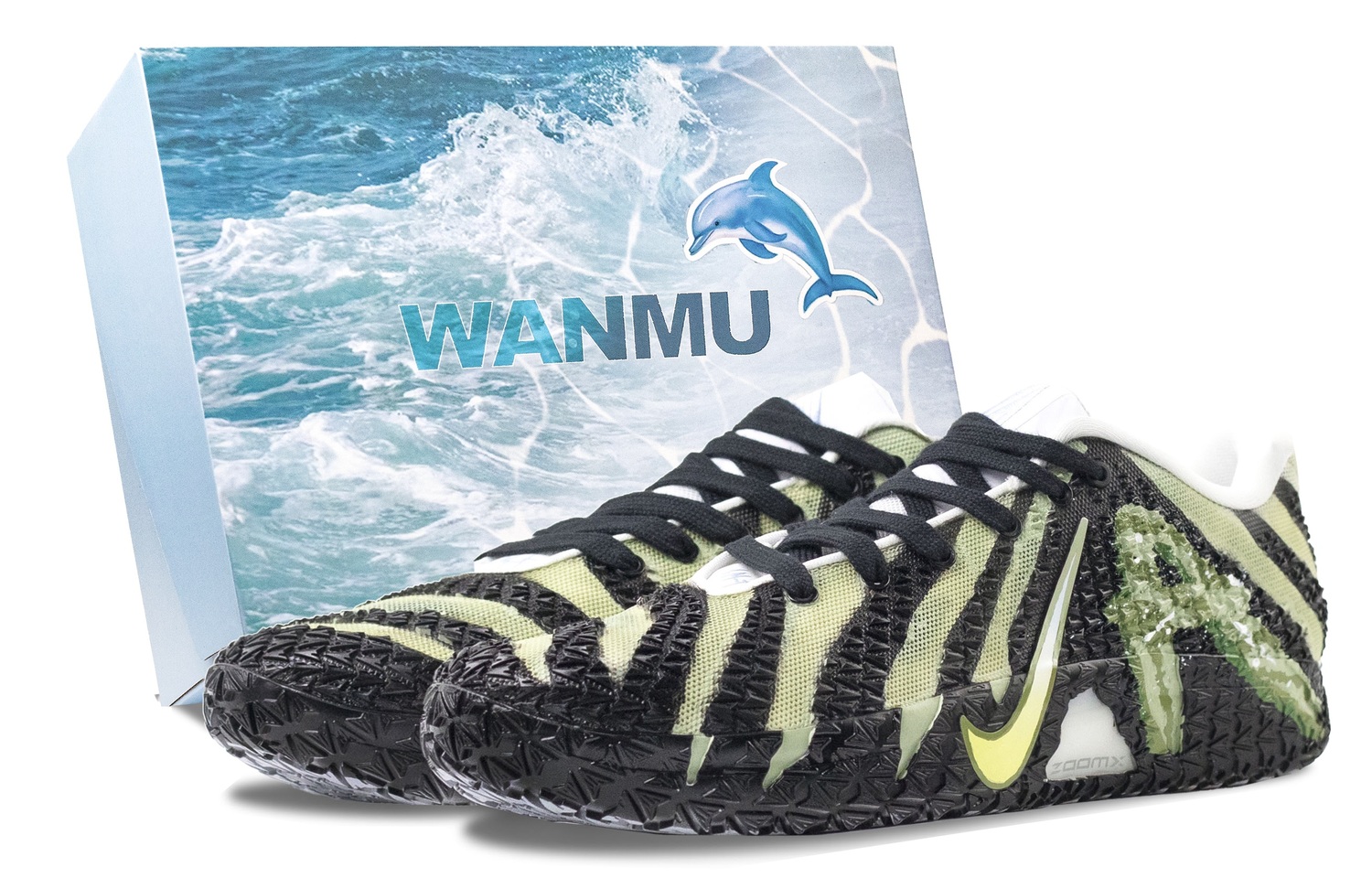 

Кроссовки баскетбольные Ja Morant 3 Tyrannosaurus Rex Cushing, износостойкие низкие unisex Nike, черный/зеленый