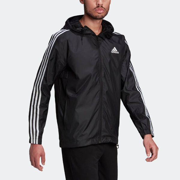 Куртка adidas M 3S Wb Stripe Logo Micro Mark Printing Sports Training Hooded Jacket Black, мультиколор — фото 4