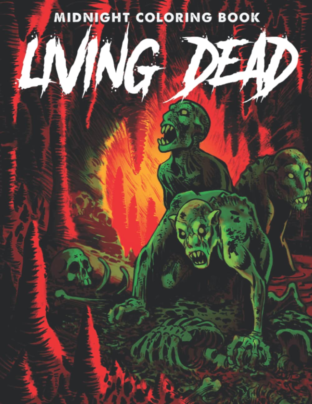 

Midnight Living Dead Coloring Book: Creepy & Haunting Coloring Pages On Black Background With Incredible Illustrations For Adults Boys Girls | Relaxation & Creativity (Independently published)