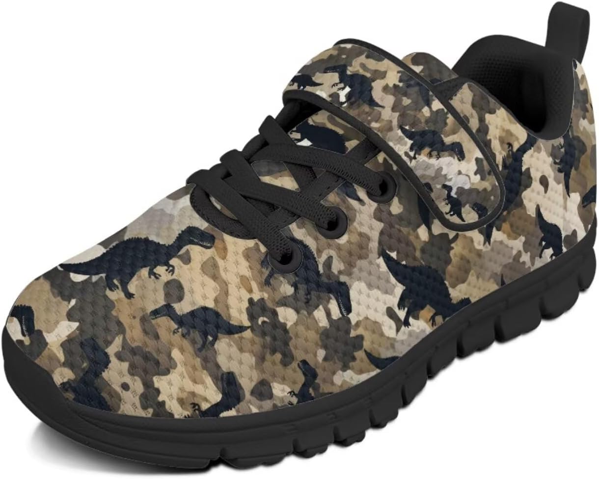 

Детские кроссовки Skull Books на Хэллоуин, пробные беговые кроссовки для мальчиков и девочек, школьные кроссовки, противоскользящие, легкие, спортивные, для тенниса и ходьбы Pointodoor, Dinosaur Camo