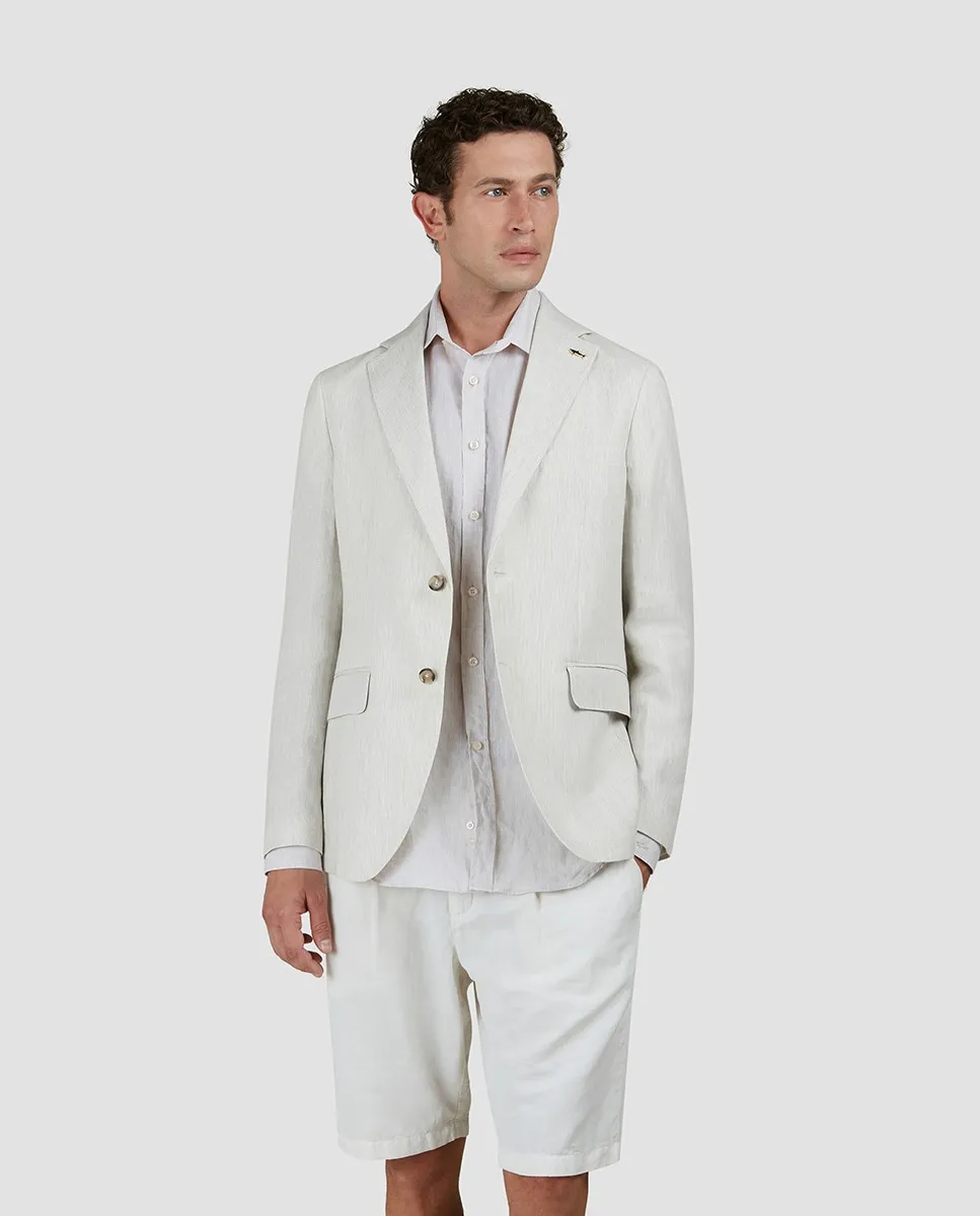 

Мужской льняной блейзер больших размеров с полуподкладкой Paul & Shark, бежевый