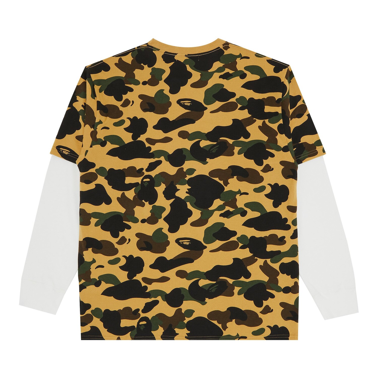 BAPE 1st Camo Многослойная футболка свободного кроя с длинными рукавами, цвет Желтый — фото 2