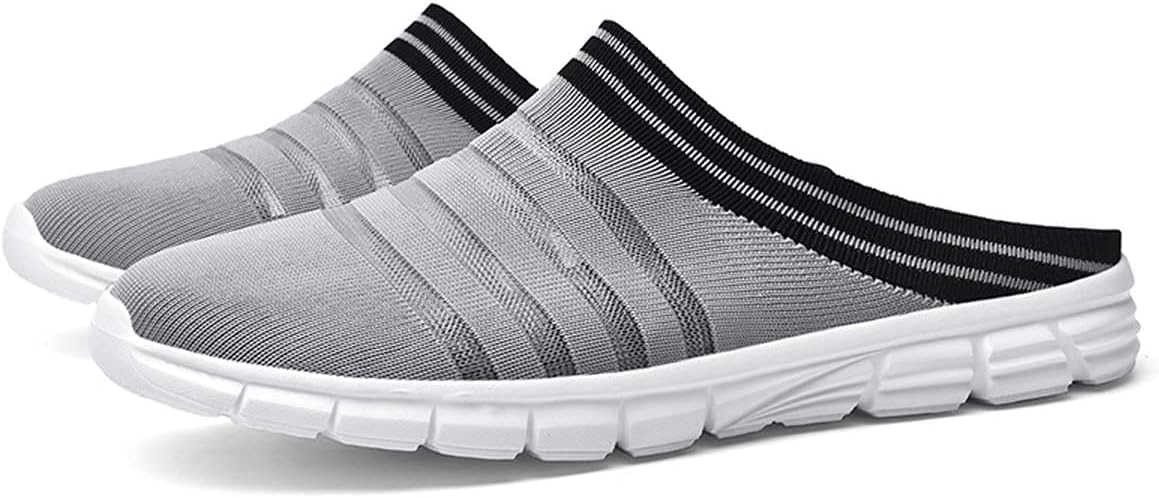 

Мужские и женские легкие сандалии HYDLONGR с дышащим верхом из вязаной сетки, быстросохнущие тапочки, мюли, сабо для дома и улицы, серый