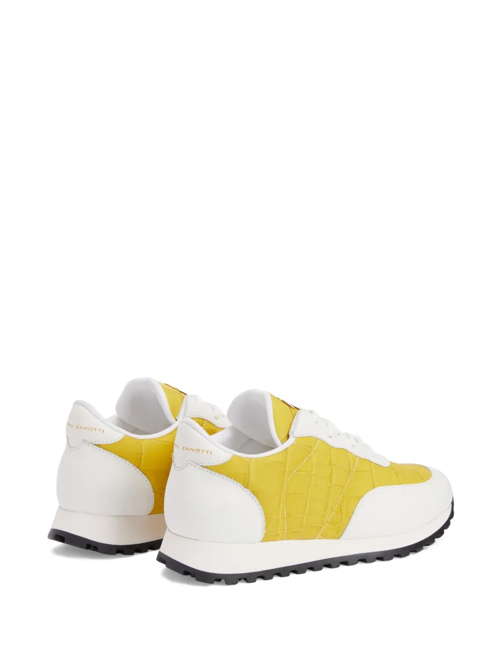 Кроссовки Jimi из кожи с эффектом крокодила Giuseppe Zanotti, желтый — фото 3
