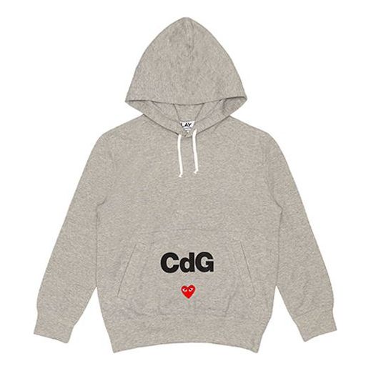 

Худи (WMNS) COMME des GARCONS PLAY x CDG Logo Drawstring Hoodie 'Grey', серый