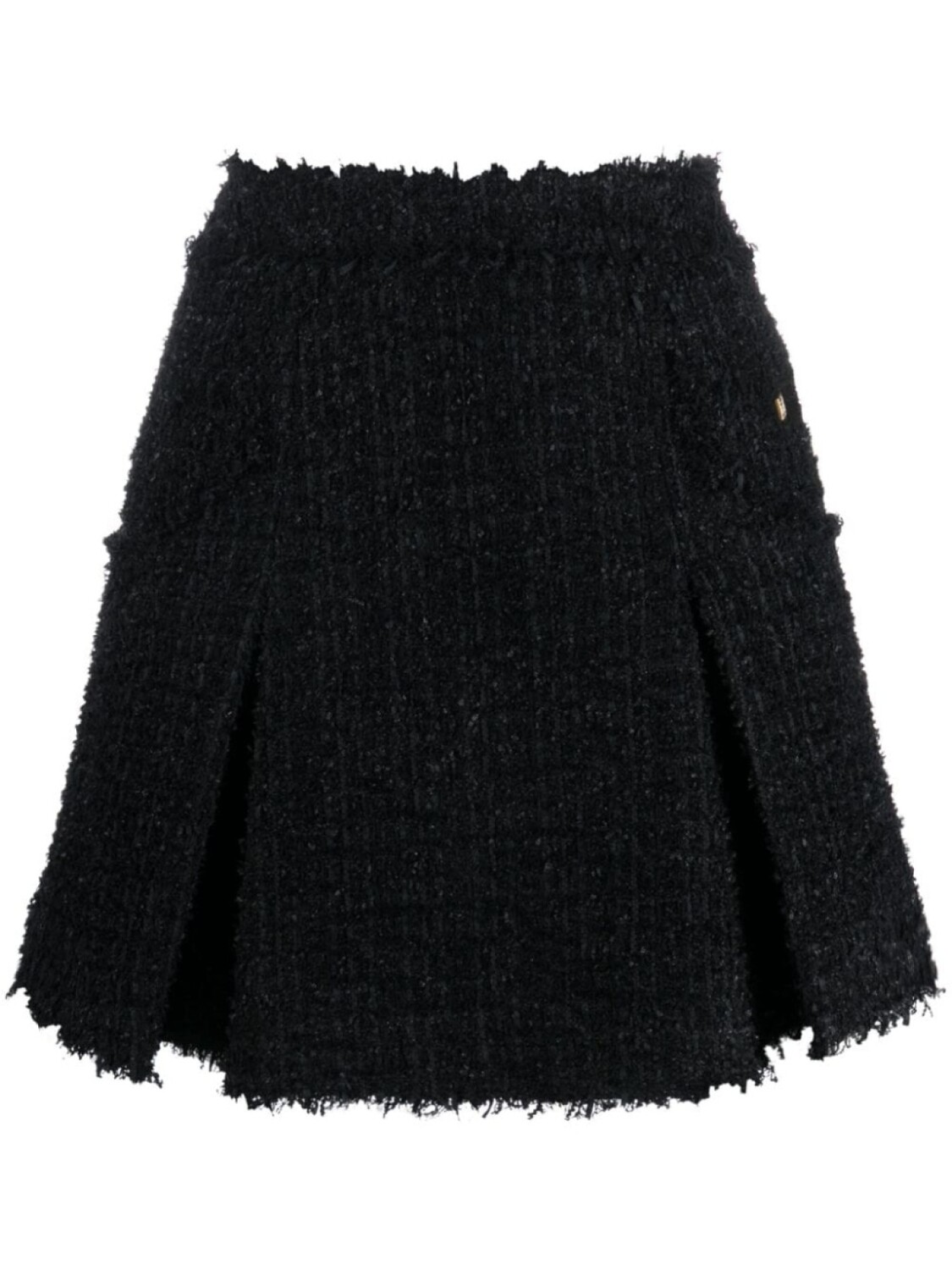 

Balmain твидовая мини-юбка со складками, черный