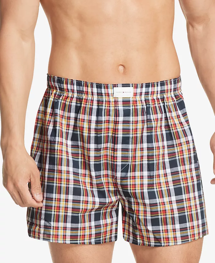 Мужские боксеры из хлопкового поплина с классическим принтом, 3 шт Tommy Hilfiger, мультиколор — фото 2