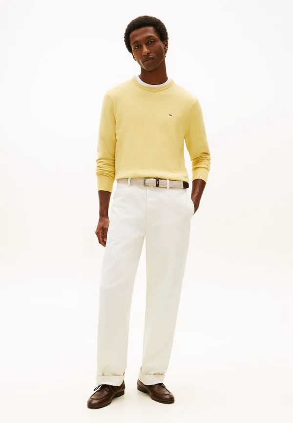 Свитер с круглым вырезом и вышивкой флага Tommy Hilfiger, Citronella Heather — фото 2