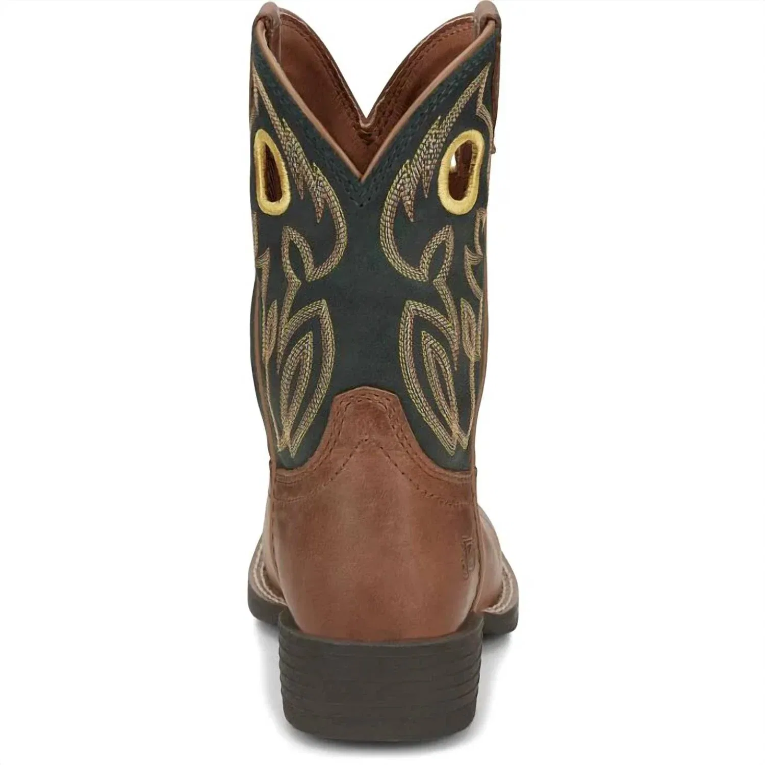 Justin Boots Детские ковбойские сапоги с широким квадратным носком, коричневые — фото 4