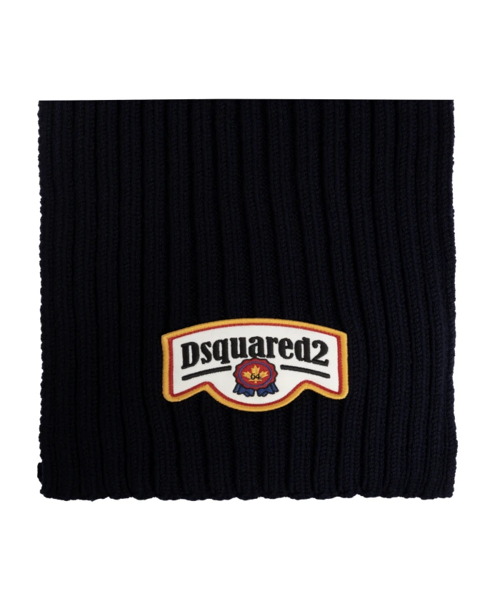 

Шерстяной шарф Dsquared2, синий