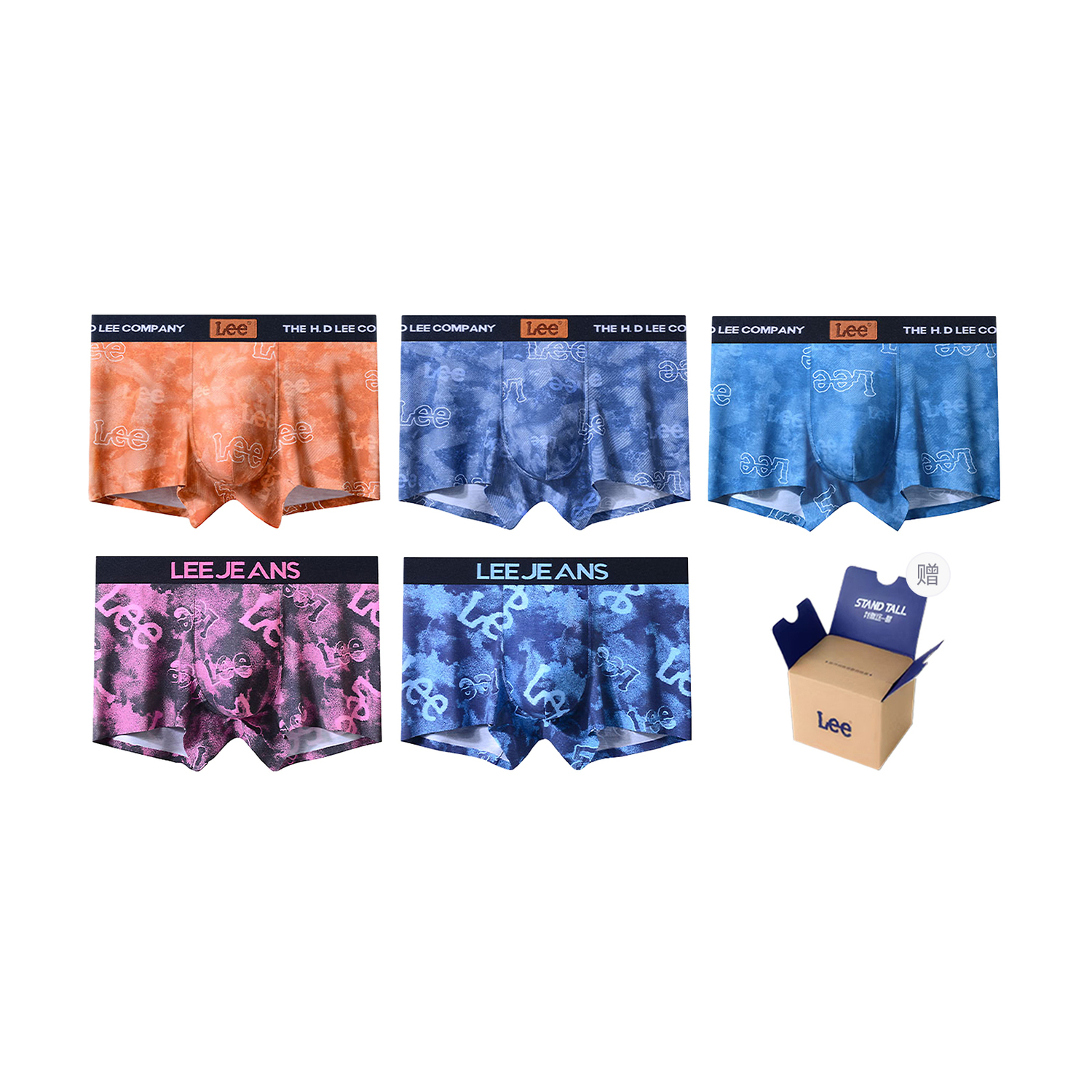 

Трусы-боксеры Cordura мужские, 5 пар Lee, светло-голубой