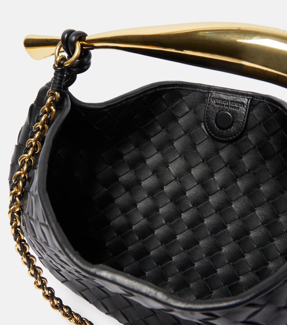 Маленькая кожаная сумка через плечо sardine Bottega Veneta, черный — фото 3