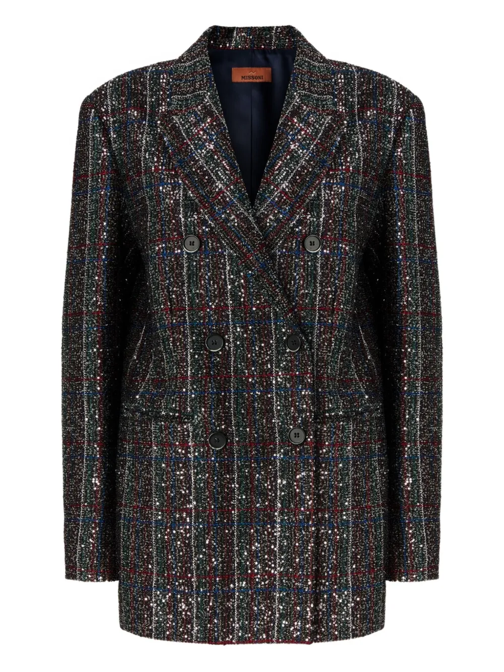 

Двубортный пиджак с пайетками Missoni, черный
