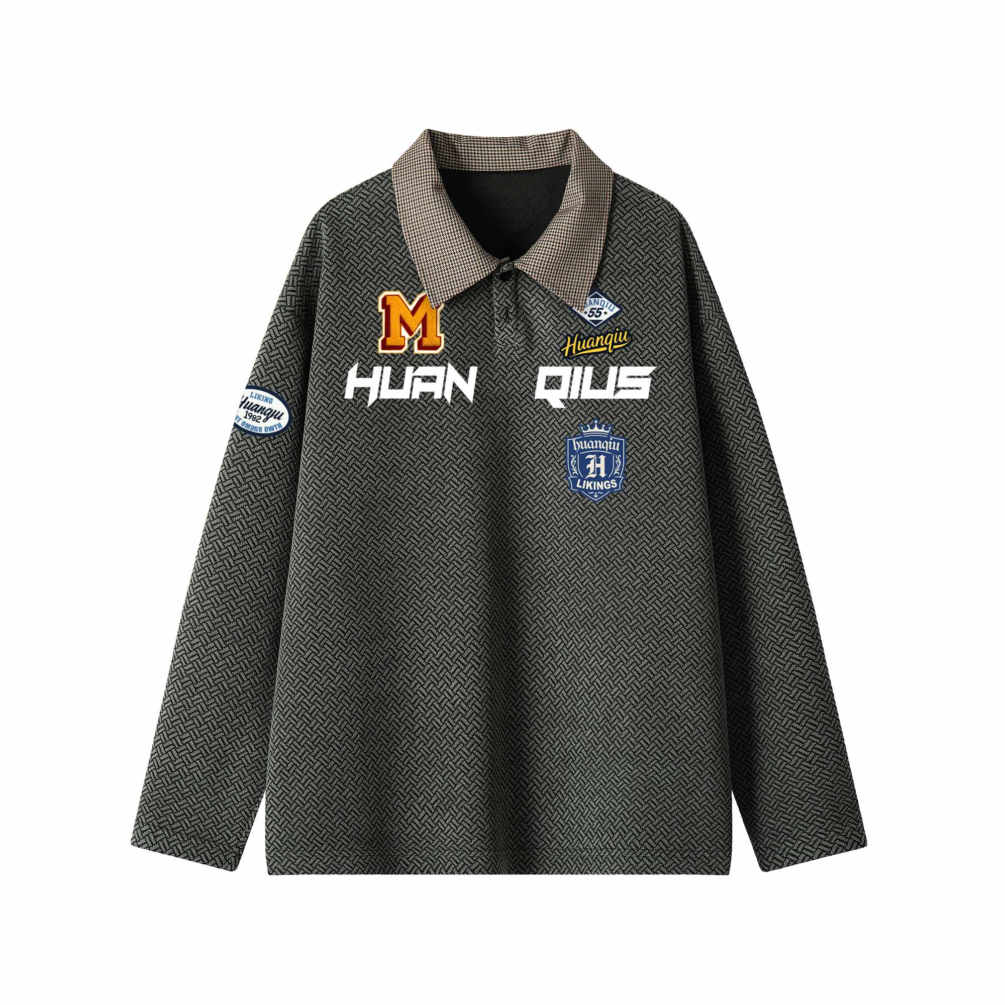 

Футболка Unisex Henry Collar Moderate Straight Fit HUANQIU, серый