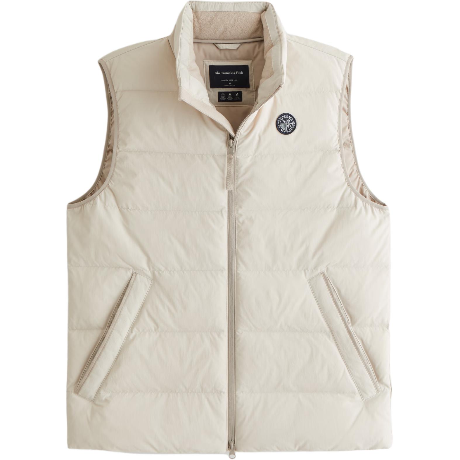 

Abercrombie＆Fitch Мужская утеплённая безрукавка бежевая, Warm Beige
