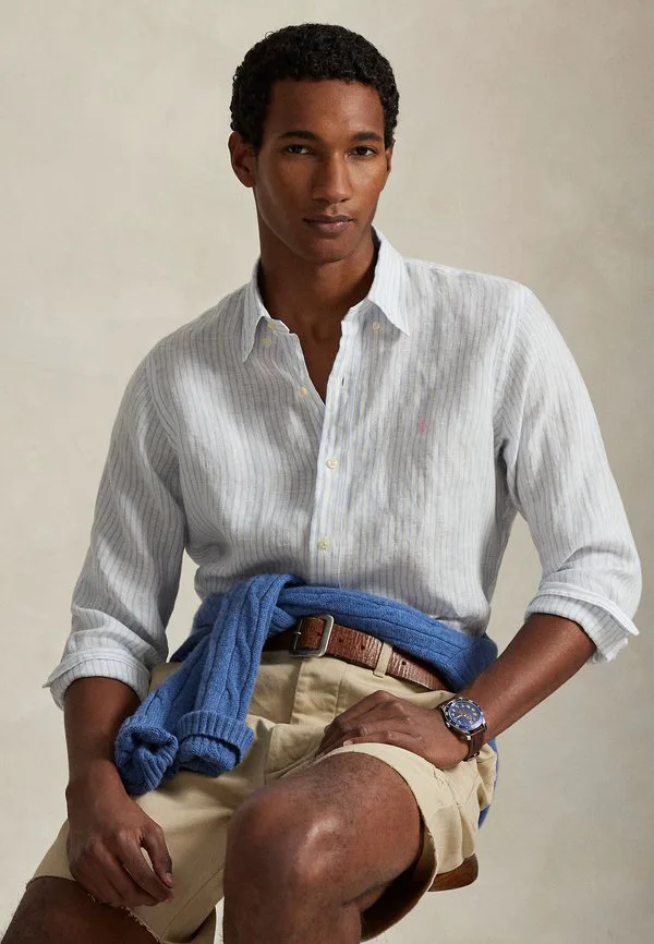 Спортивная рубашка Polo Ralph Lauren, White Blue — фото 4