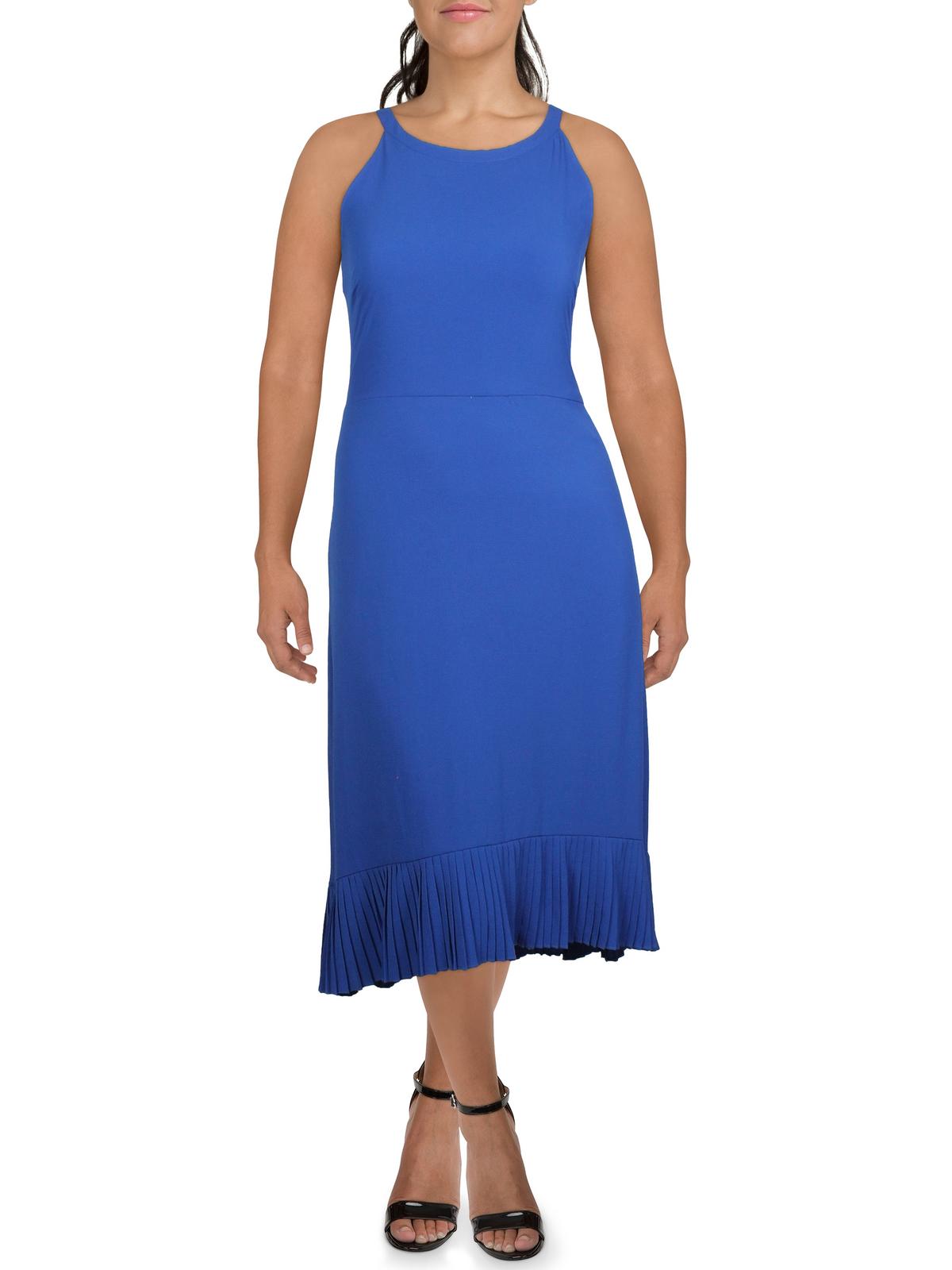 

Женское плиссированное платье миди длины «чай» Kensie Dresses, синий