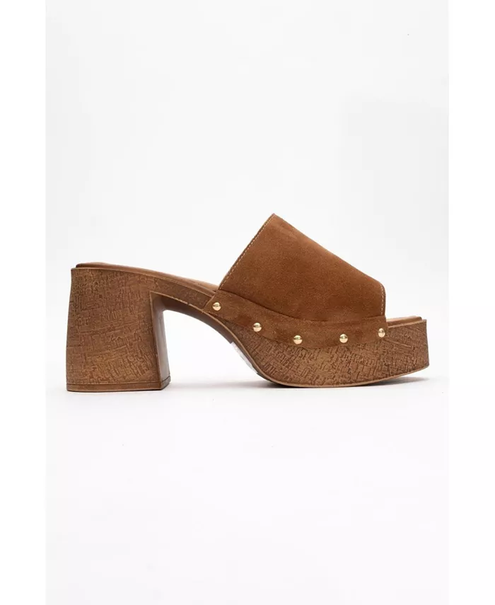 Мюли на платформе из кожи (женские) Forever & Always Shoes, коричневый — фото 3