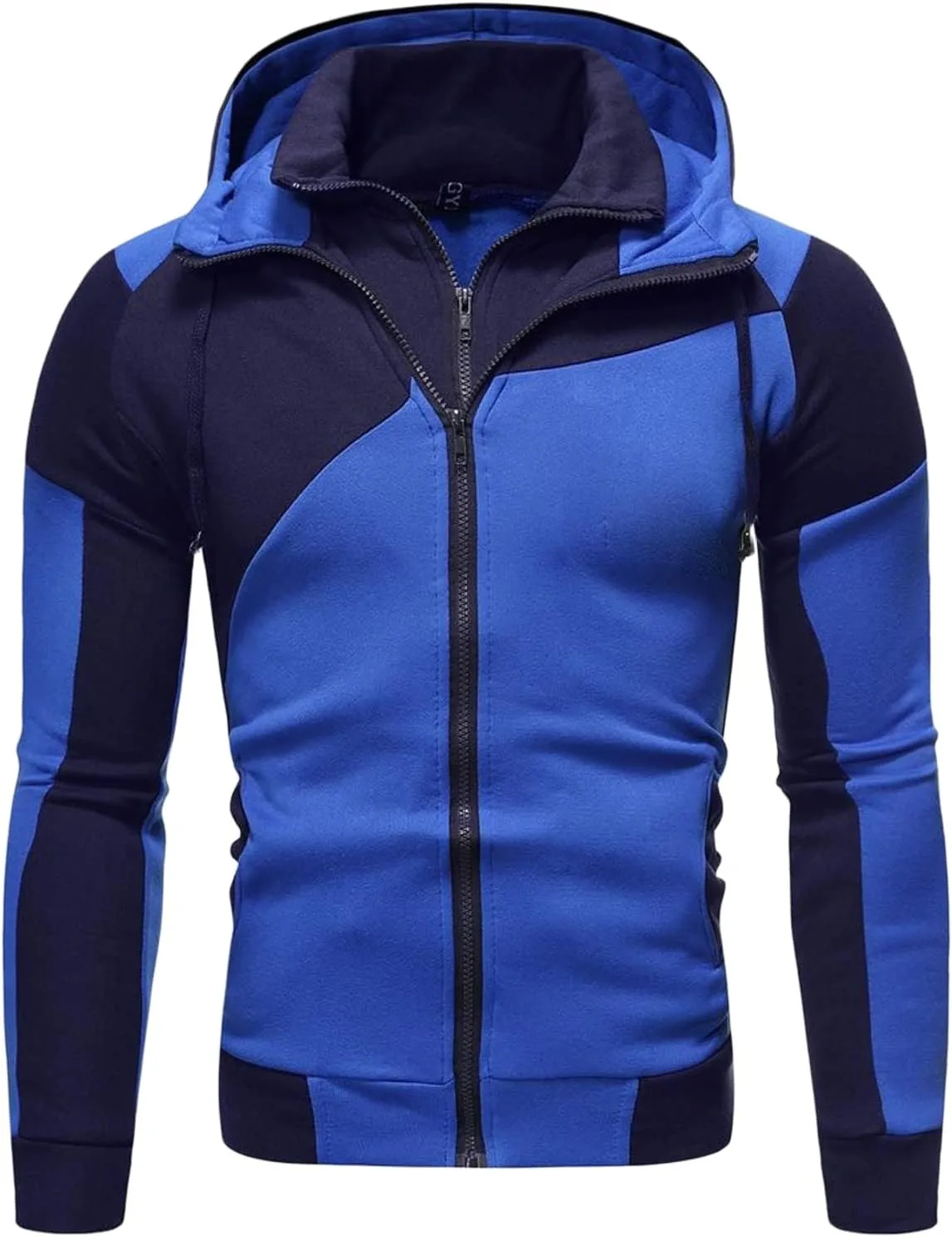 

Толстовка с капюшоном evzosrz, худи с двойной молнией и цветными блоками