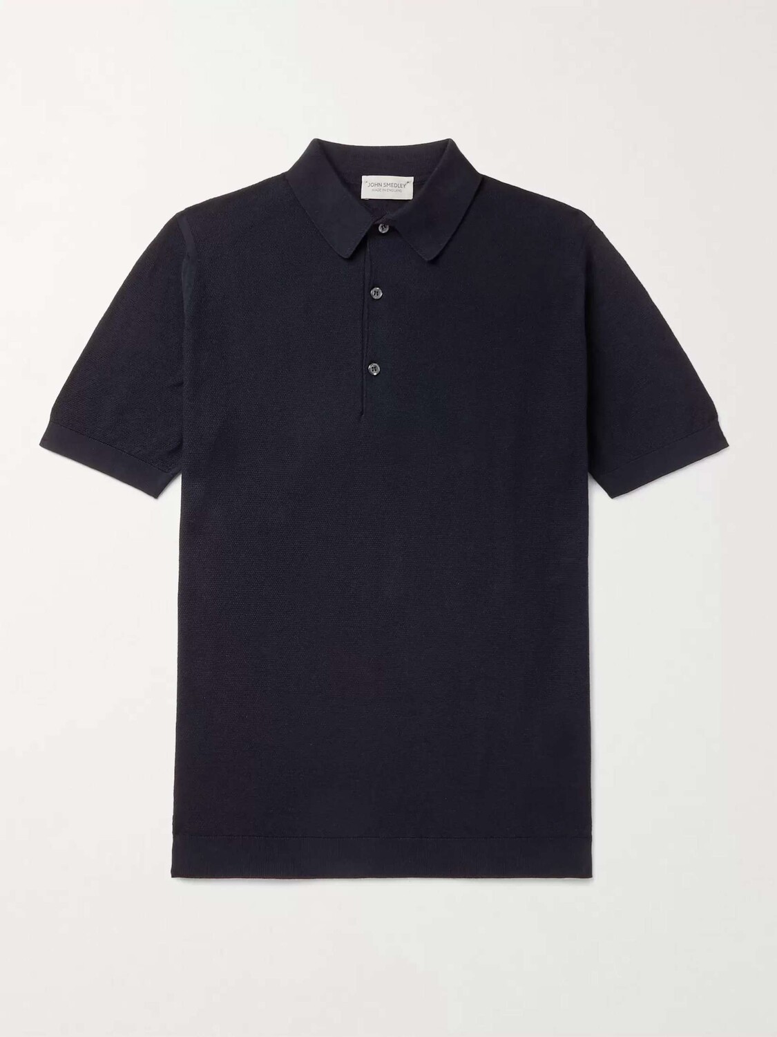 

Рубашка-поло Roth Slim-Fit Sea Island из хлопка-пике JOHN SMEDLEY, нави