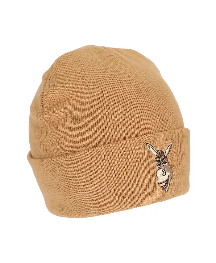 

Мужская шапка-бини Donkey с вышивкой из акриловой пряжи и стандартной манжетой Shrek, коричневый