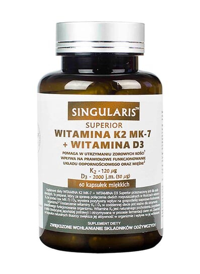 

Singularis Superior, Витамин К2 МК-7 + D3 2000, 60 капсул