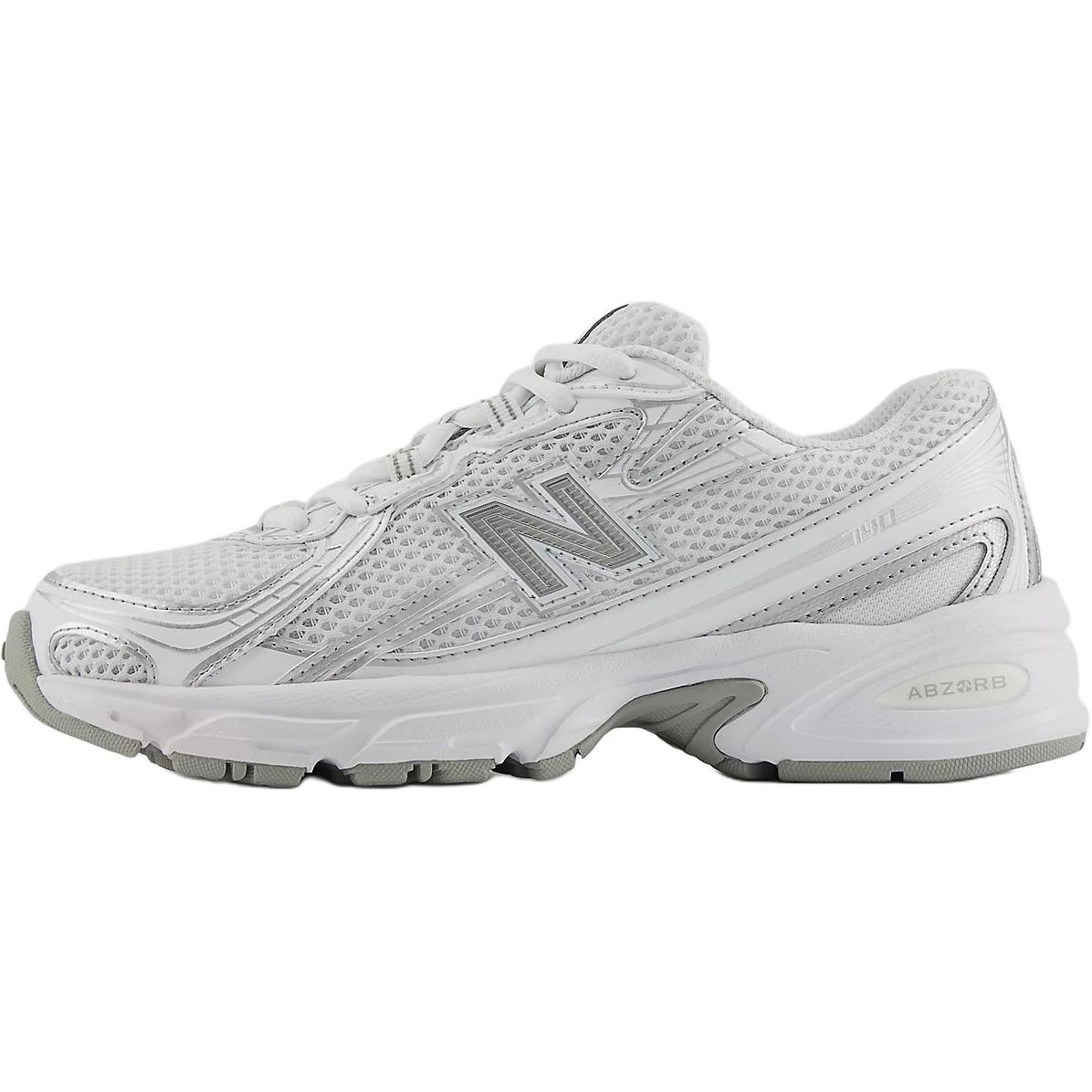 

New Balance NB 740 устойчивые к истиранию низкие детские повседневные кроссовки White Silver