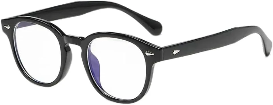 

Круглые солнцезащитные очки для женщин с желтыми заклепками, защита от УФ-излучения UV400, мужские солнцезащитные очки в стиле панк FYTUP, Black Clear Frame