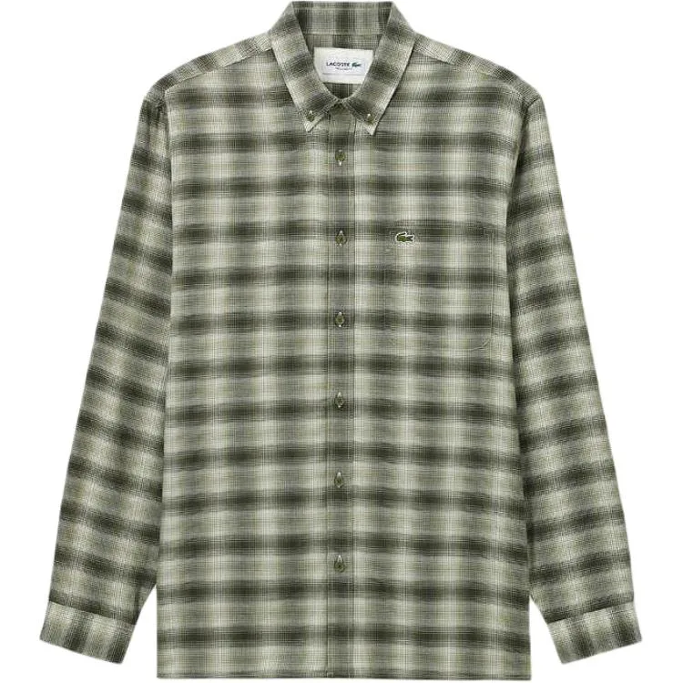 LACOSTE Рубашка мужская Army Green Lapel Moderate