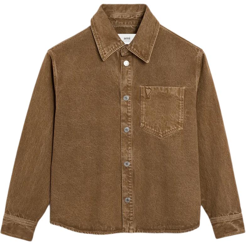 

AMIPARIS Хлопковая рубашка Ami Paris Ami De Coeur, Brown