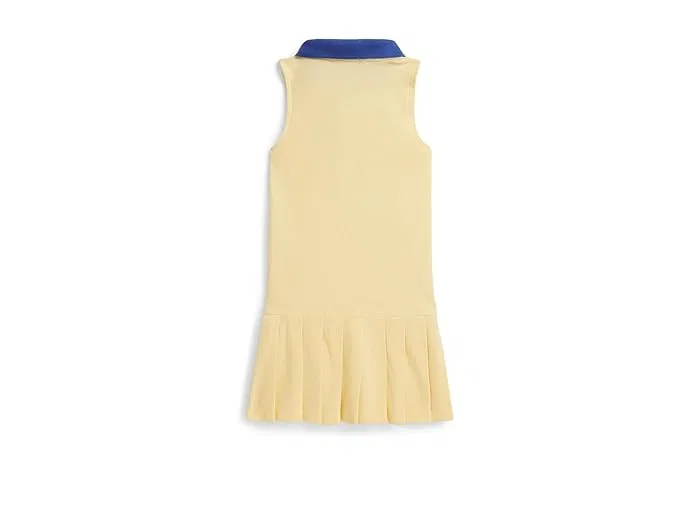 Платье Polo с сетчатой плиссированной юбкой на молнии Polo Ralph Lauren Kids, Bottle Green — фото 2