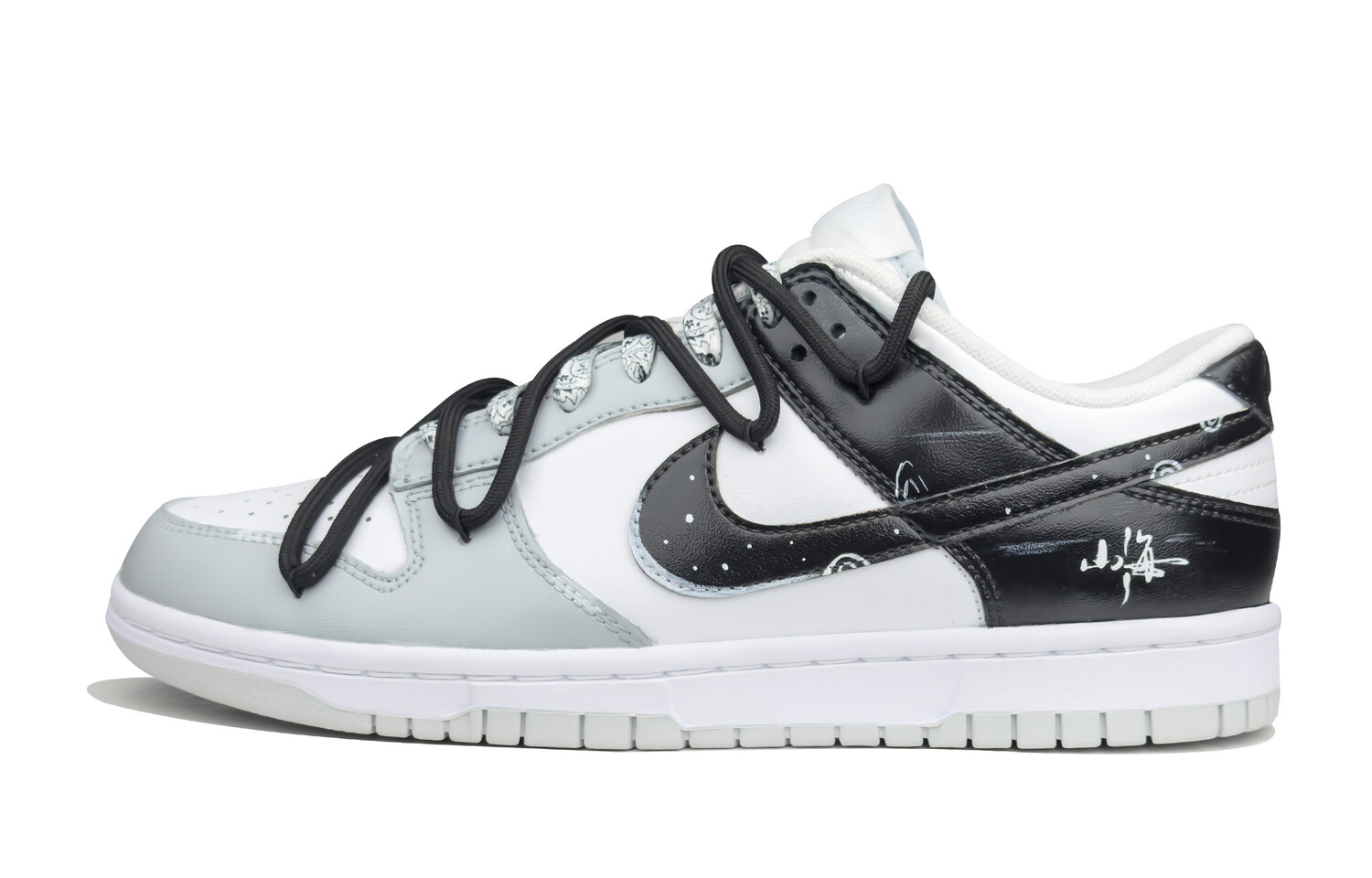 

Кроссовки Nike Dunk Skateboarding Shoes Men Low-top Grey/black/white, серый