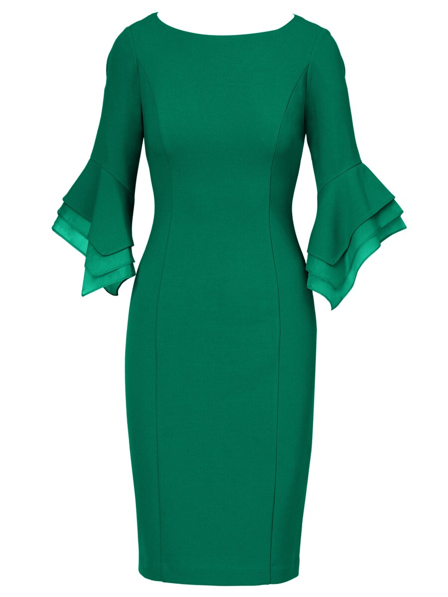 

Коктейльное платье Adrianna Papell Knit Crepe Tiered Sleeve Dress, зеленый