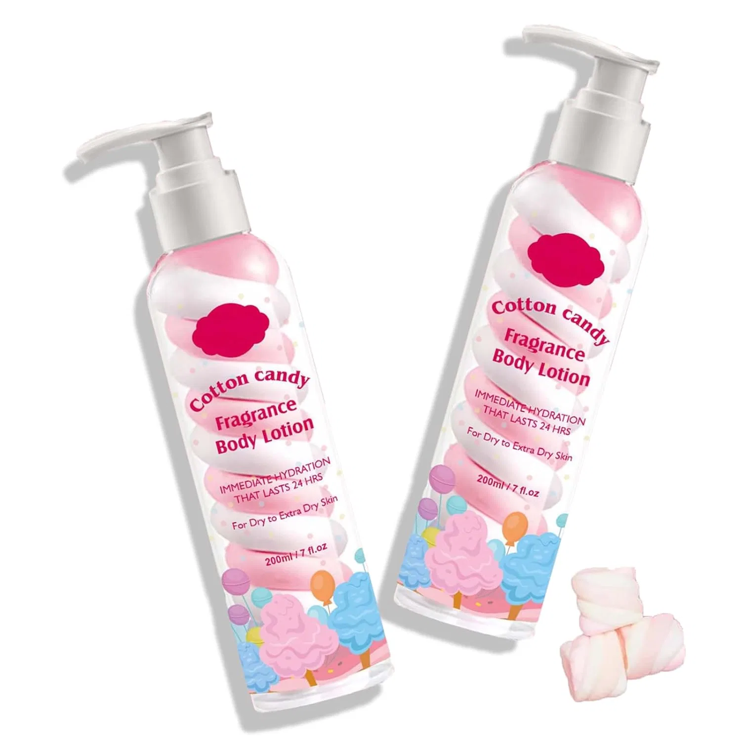 Увлажняющий лосьон для тела Cotton Candy с ароматом сахарной ваты, 200 мл Générique