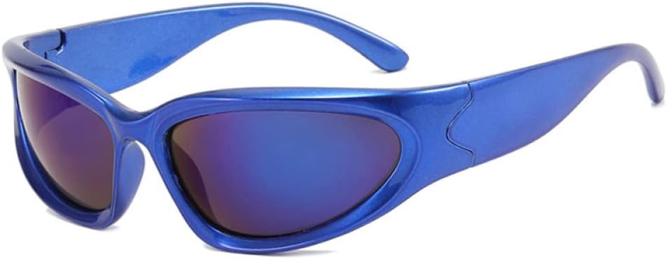 

Солнцезащитные очки в стиле ретро «кошачий глаз» для женщин, цветные зеркальные очки для мужчин, спортивные солнцезащитные очки в стиле панк generic, Royal Blue Mirror